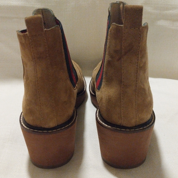 Cecelia New York Tan Suede Gemma Chelsea Wedge Ankle Boot - Picture 6 of 10